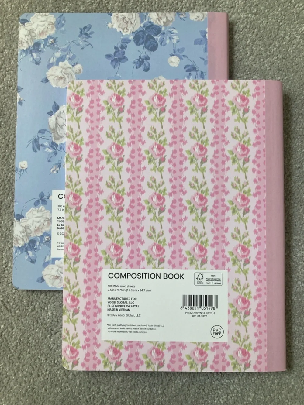 IN-HAND | LoveShackFancy x Target Yoobi Set of 2 Composition Notebooks